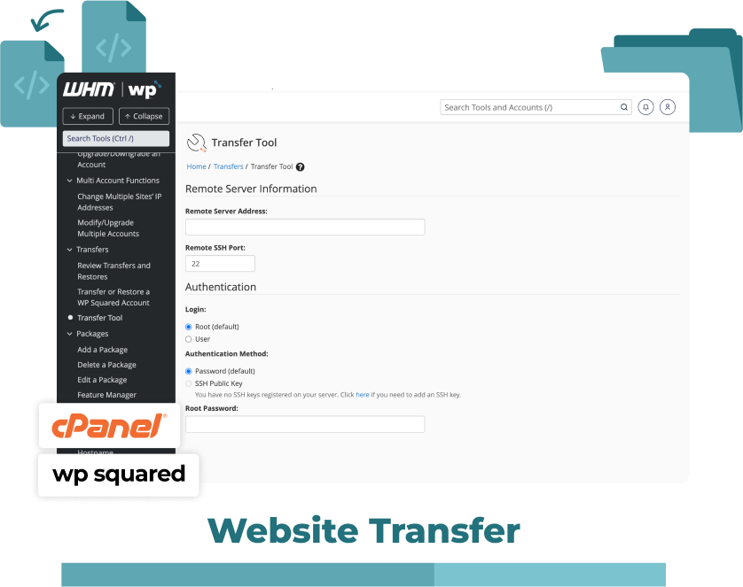 Server Management Website Transfer tools